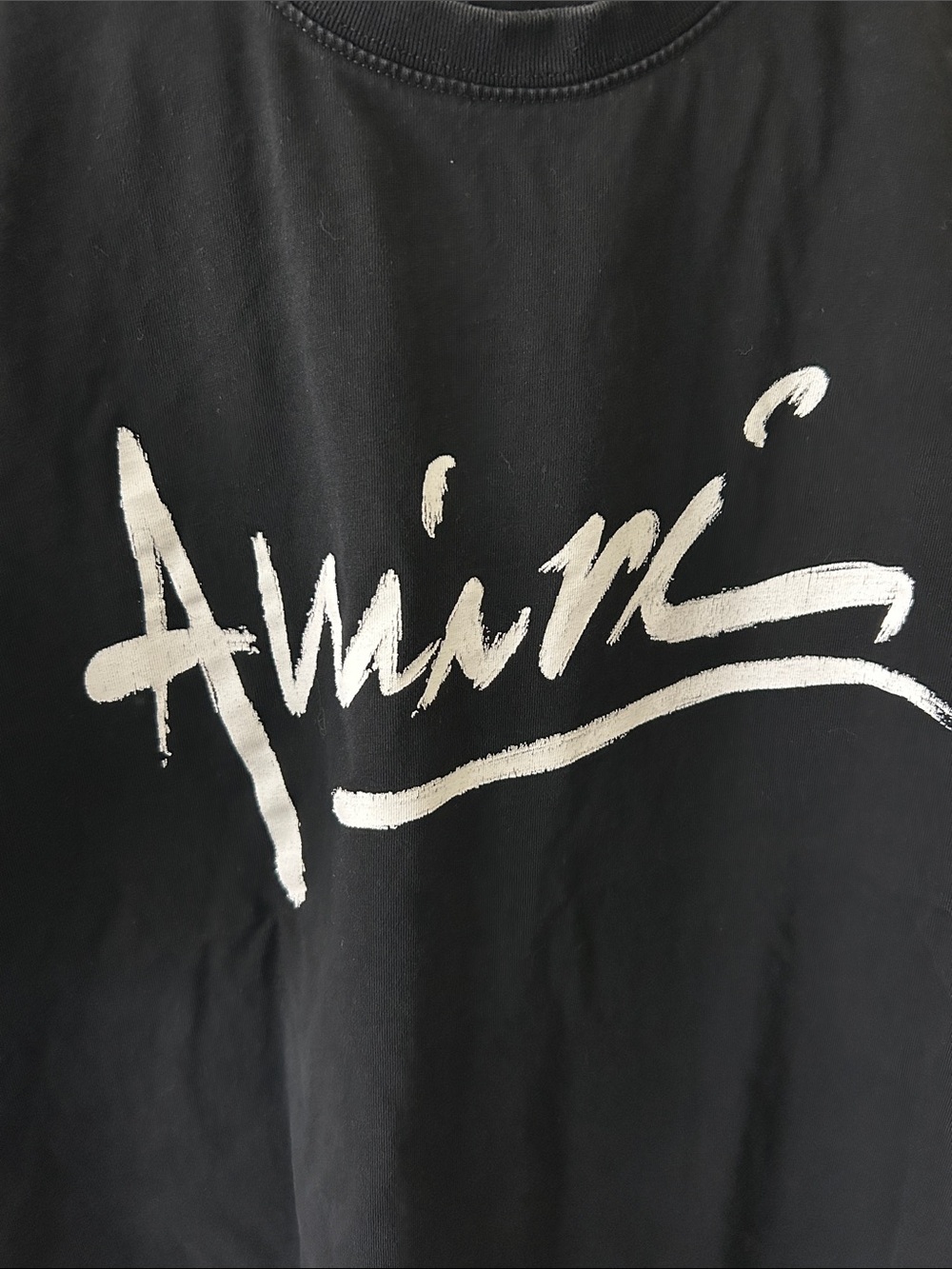 AMIRI Black Short-Sleeve Script Logo Tee - Picture 3 of 4